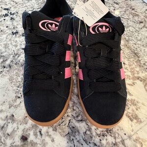 Adidas Campus 00s Black with Pink Stripes